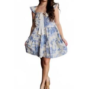 NEW AUREUM rosemarie ruffle dress in blue